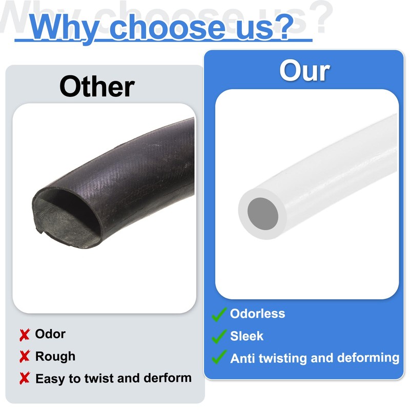 sourcing map 16.4ft PTFE Tubing Hose, 0.6mm IDx1.2 mm OD