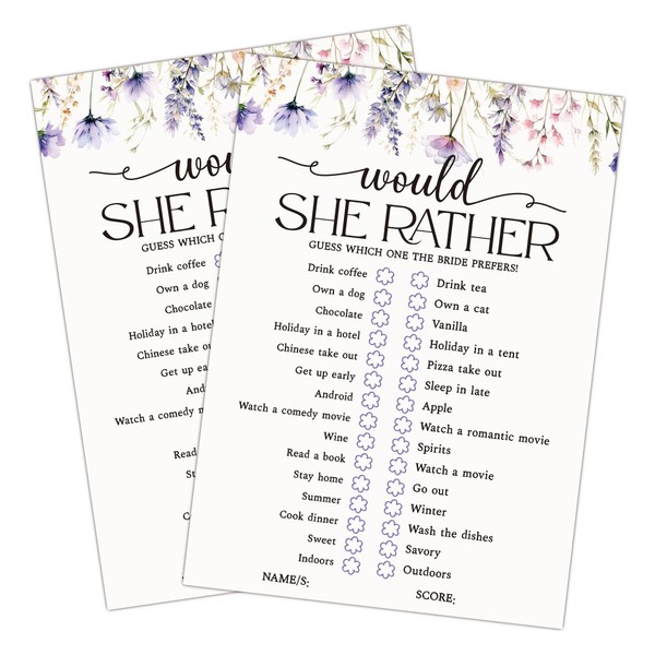 Bridal Shower Games for 25 Guests, Would She Rather Bridal