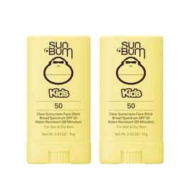Sun Bum Kids SPF 50 Clear Sunscreen Face Stick | Wet or Dry Application | Hawaii 104 Act Compliant (Octinoxate & Oxybenzone Free) Broad Spectrum UVA/U