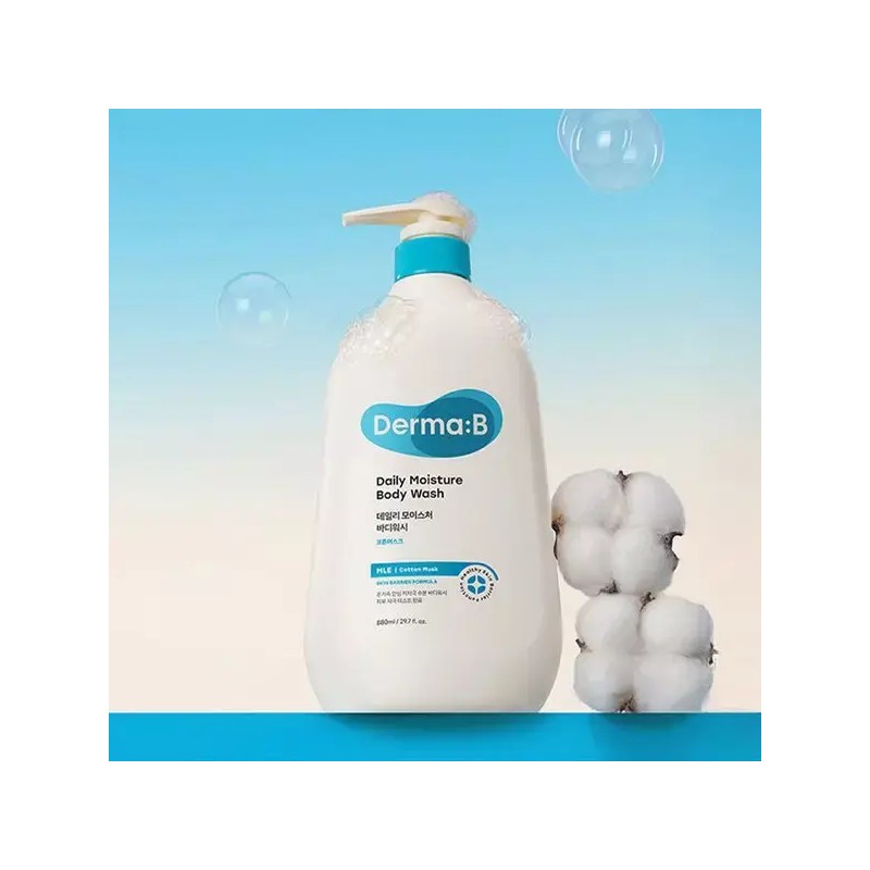 Dermave [더마비] 데일리 모이스처 (대용량) 바디워시 (코튼머스크) 880ml 2개 (+바디로션20ml