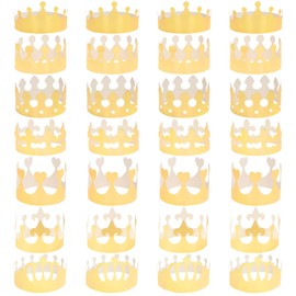 ZWZNBL Pack of 28 7 Types Gold Crown Birthday Party Hats, Adjustable Universal King Crown Celebration Decoration Hats for Adult Children for Event Celebrations, Birthday and Anniversary Parties, etc.