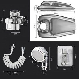 Inflatable Hair Wash Basin Tray for Bedridden People with External Hand Shower, 60 x 38 cm, Mobile Wash Basin, Hair Washing Aid for Children, Disabled, Old People and Pregnant Women