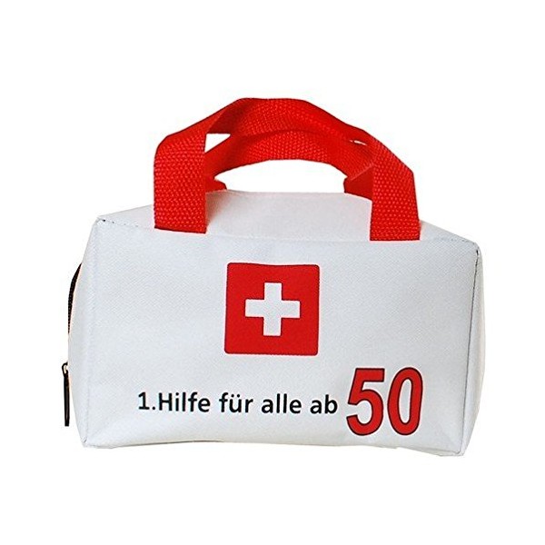 1. Hilfe Tasche Geburtstag Party Polyester Weiss/Rot (Tasche 1.Hilfe für