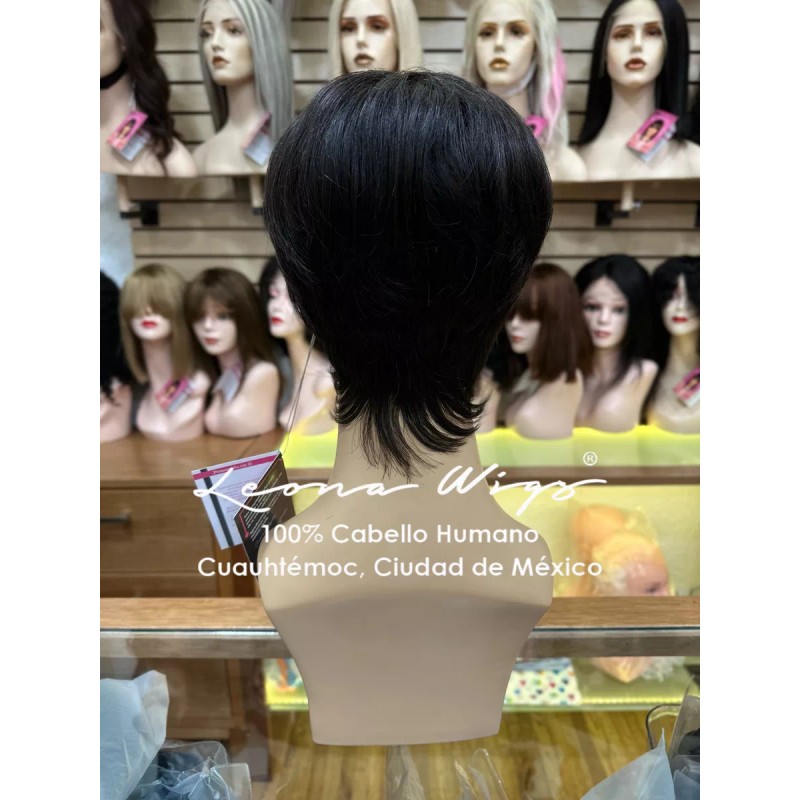 Leona Wigs Peluca Oncológica Pixie 100% Cabello Humano