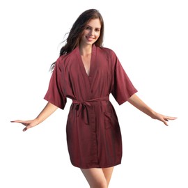 YELEGAI Barber Gown Robes Cape for Hair Cutting Dye Make Up Hairdressing Styling, Waterproof Salon Client Smock, Barber Shop & Home Salon Essentials Accessories (1, Red)