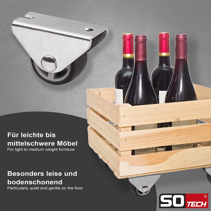 Sotech Passau Set of 4 Box Rollers (Diameter 25 mm,