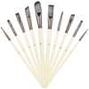 10pcs Nylon Hair Gouache Artist Paint Brush Portable Oil Painting