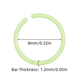 Teaaha 16PCS 20g Plastic Nose Rings for Surgery, Colored Flexible Nose Ring Hoop, Bioplastic Bendable Clear Nose Studs Nostril Piercing Retainers Jewelry for Women Men(8 Color)