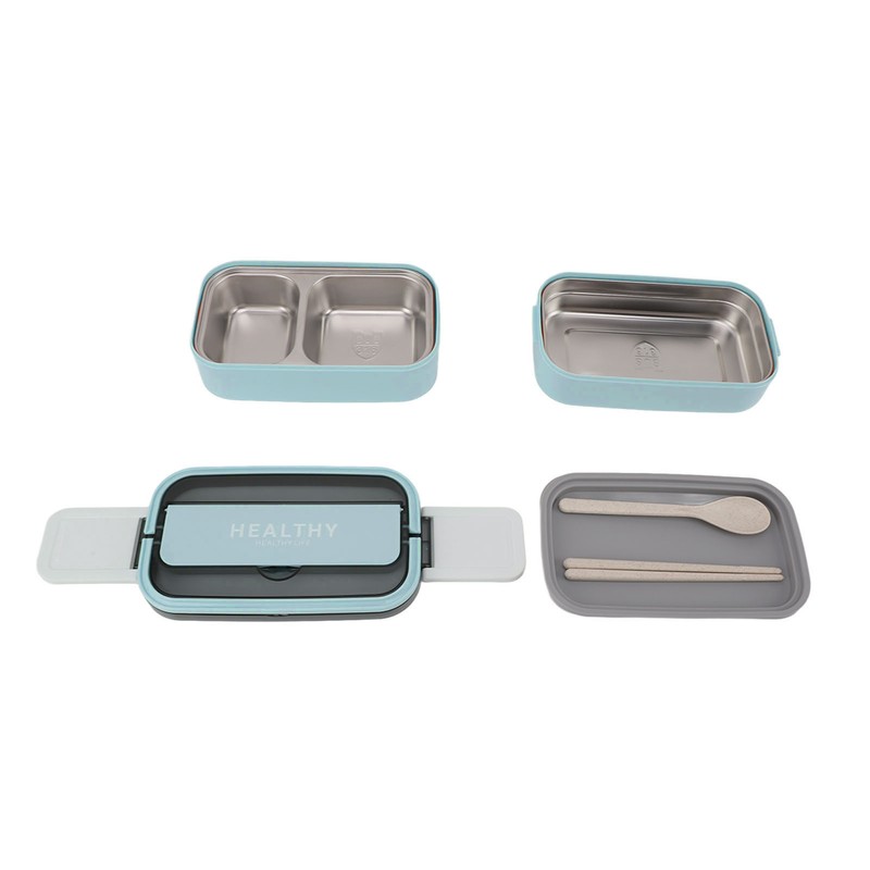 Double Layer Bento Box 316 Stainless Steel Compartment Portable Lunch