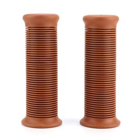 Handlebar Grips, Pack of 2, 22 mm, Universal Retro Motorcycle Throttle Grip (Yellow Brown), Yellow brown