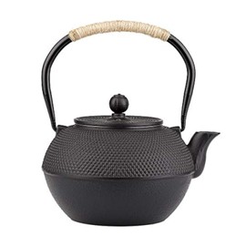 40.6oz Cast Iron Teapot, Japanese Tetsubin Tea Kettle for Stovetop Safe, Black Cast Iron Tea Kettle with Infuser for Loose Leaf, Tea Pot with Enameled Interior, Gift for Tea Lovers