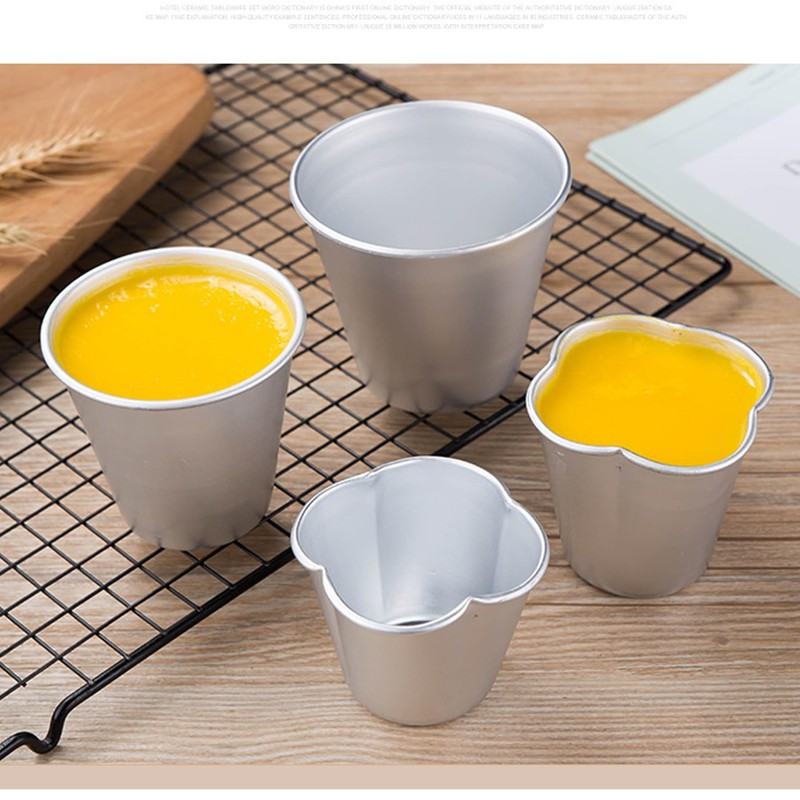 QJFCare 6 Pcs Popover Pan, Aluminium Pudding Tin Cup Baking
