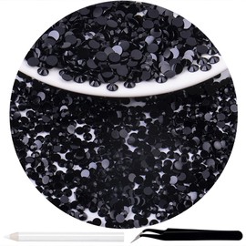 RODAKY 4000Pcs Resin Rhinestones，3MM Black Round Flatback Jelly Rhinestones for Crafts DIY Crystal Gems Shiny Diamond for Nails Design Rhinestones Bulk Tumblers Face Makeup Clothes Shoes