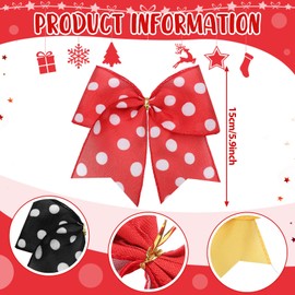 Ceenna 12 Pcs Christmas Bows Decoration 6 Inch Ribbons Gift Bows Tie Garland Glitter Hanging Wreaths Ornaments for Tree Outdoor Indoor Home Party DIY Crafts Gift Wrapping (Fashion Style)