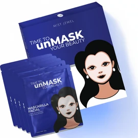 MIST JEWEL Mascarilla Facial con Colágeno, ácido hialurónico y aminoácidos de alto efecto hidratante y Rejuvenecedora  Premium Bio-Collagen mask