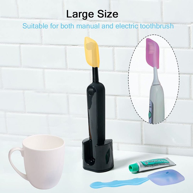 V-TOP 6 Pack Toothbrush Covers, Silicone Electric Toothbrush Cover Cap,