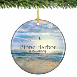 City Souvenirs Stone Harbor New Jersey Christmas Ornament Porcelain 2.75 Inches