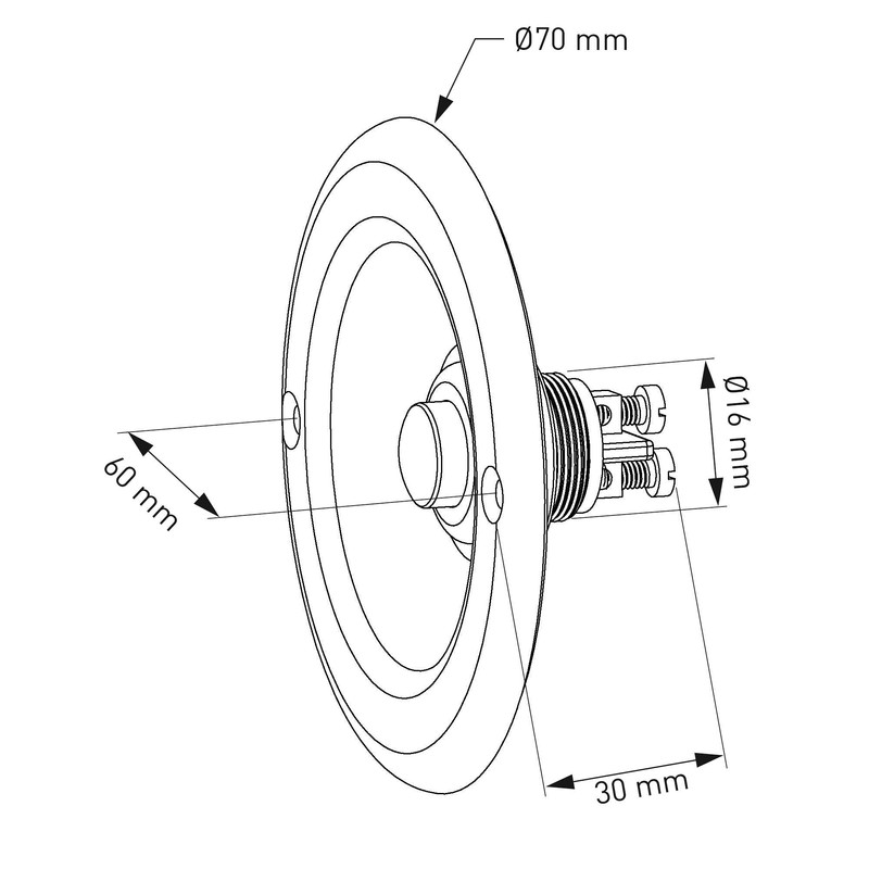 HUBER Flush-Mounted Bell Push Button 1-Way Brass Round Door Bell