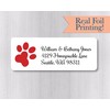 60ct - Dog Return Address Labels, Doggie Paw Print Return