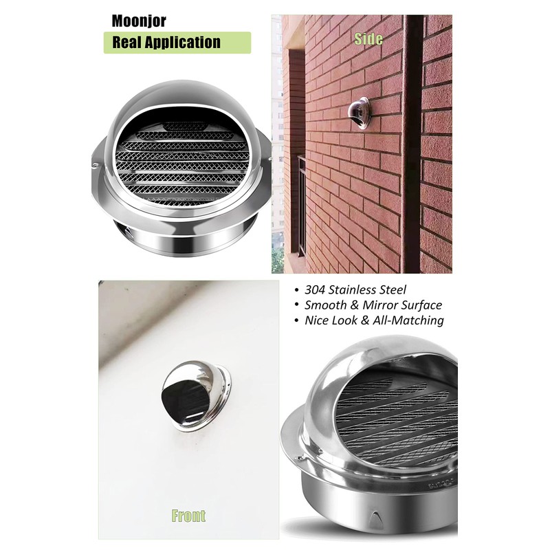 4 INCH Wall Air Vent Cover, Moonjor Thicken 304 Stainless
