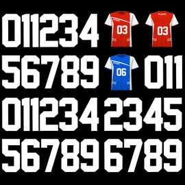 33 Pcs Iron on Numbers for Clothing, 8 Inch Heat Transfer 0 to 9 Jersey Number Large Iron on Numbers for Jersey White Iron Number for Sports Uniform Basketball Baseball Football T-Shirt