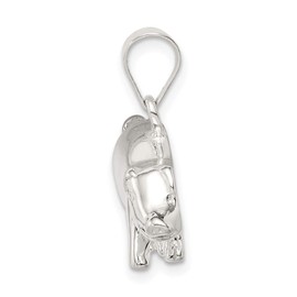 Solid 925 Sterling Silver Pig Pendant Charm (24mm x 15mm)
