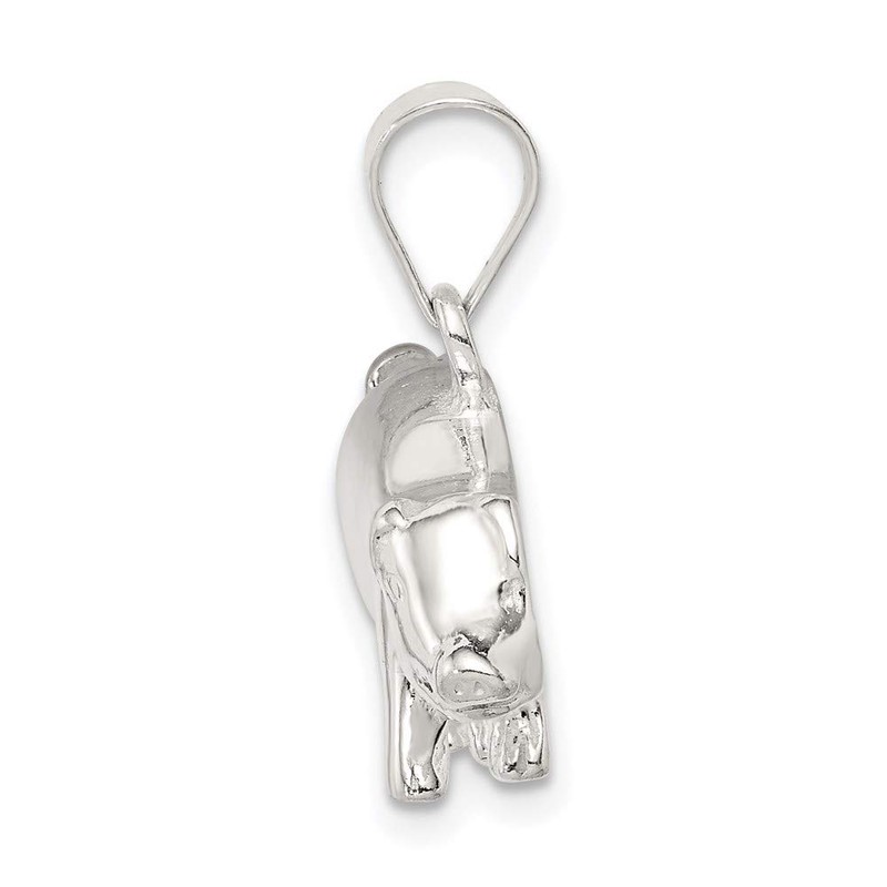 Solid 925 Sterling Silver Pig Pendant Charm (24mm x 15mm)