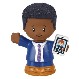 Fisher-Price Little-People Figure - GWV14 ~ African-American Businessman Wearing Suit and Tie Carrying Tablet ~ Works Great with Any Little-People Playset