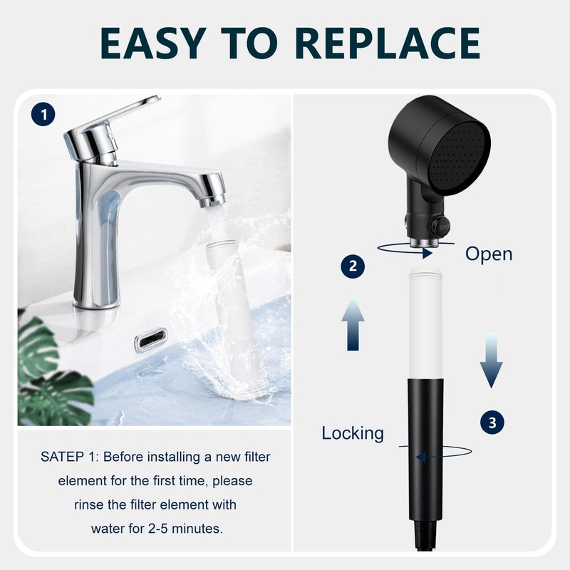 JISIZKY Replacement Shower Filter Cartridge Compatible With PWERAN Filtered Showerhead