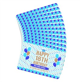 Placemats Pack of 12 - 18th Birthday Place Mats Paper Table Decorations Tableware for Parties - Disposable Card Table Mats - Happy Birthday Placemat A4 Size 21 x 29.7 cm - Looks Great - Blue