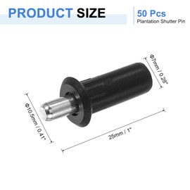 uxcell 50pcs Shutter Repair Pins, Spring Loaded Plantation Shutter Replacement Repair Pins Metal Plantation Shutter Pins Louvers Staples for Windows, Black(1 x 0.41 x 0.28 Inch)