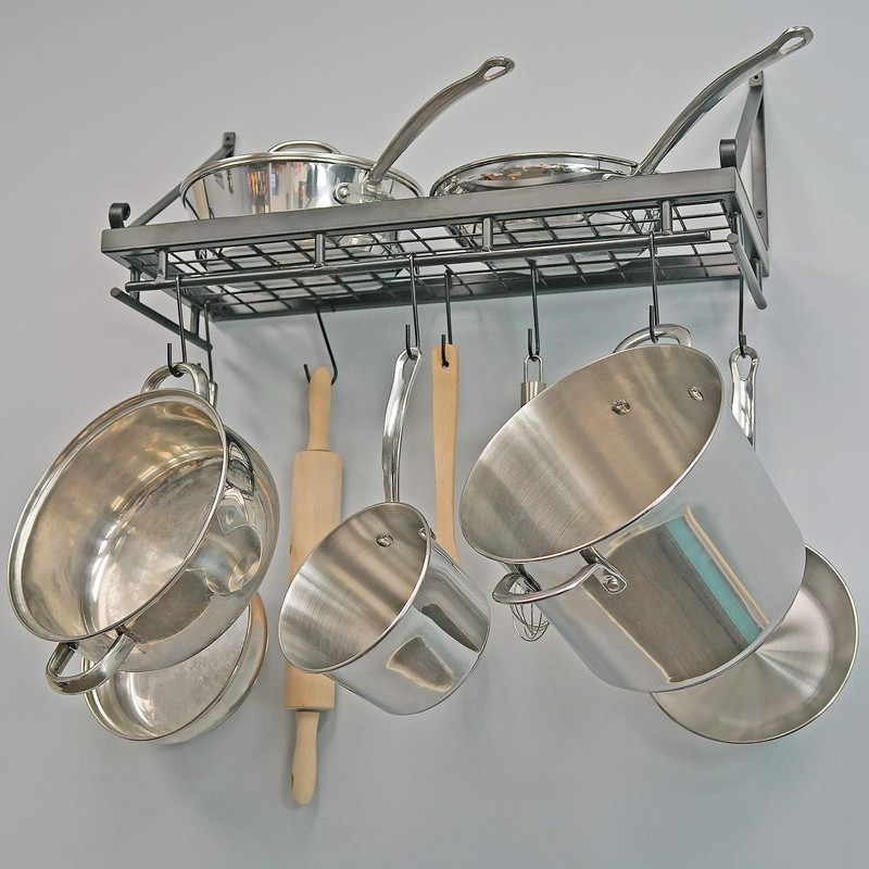 Southern Homewares Hanging Pot Holder Rack – Kitchen Shelf for