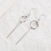 925 Sterling Silver Bead with Long Line Bar Dangle Earrings