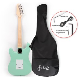 Fojill 39 Inch Electric Guitar Phoenix Body Maple Neck Rosewood Fretboard With Gig Bag (Phoenix Body Green Rock)