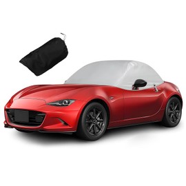 Mazda Roadster ND5RC 2015-2024 Half Body Cover, Waterproof, Dustproof, UV Protection, 420D High Density Oxford Fabric, Storage Bag Included, Windproof Rope Design, Snowproof, Heat Resistant, Car Body