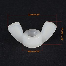sourcing map M5 Wing Nuts Nylon Butterfly Nut Hand Twist Tighten Fasteners White 15pcs