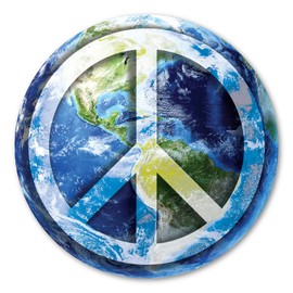 Magnet America Peace Sign On Earth Magnet is 4.75" x 4.75" Made for Vehicles and Refrigerators