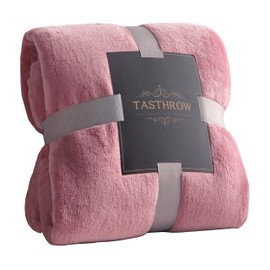 TASTHROW Cuddly Blanket, Soft Fleece Blanket, Sofa Throw, Soft and Warm Bedspread, Living Room Blanket, Couch Blanket (Pink, 130 x 180 cm)
