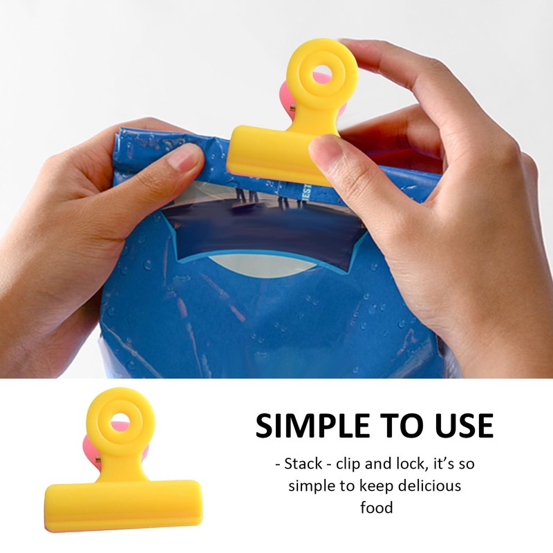 DHSBGWSX Pack of 10 Spliced Color Clips Snack Locking Clips