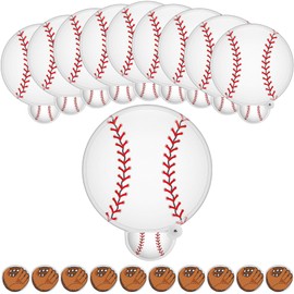 RattanView 20 Pcs 7.87 Inch Foldable Hand Fan with Bag Handheld Folding Round Portable Collapsible Purse Fan for Travel Outdoor Activities Sports Party Favors(Baseball)