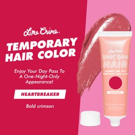Lime Crime Temporary Hair Color, Heartbreaker - Damage-Free Semi-Permanent Hair Color Conditions & Moisturizes - Temporary Hair Tint Kit Has A Sugary Citrus Vanilla Scent - Vegan & Cruelty-Free