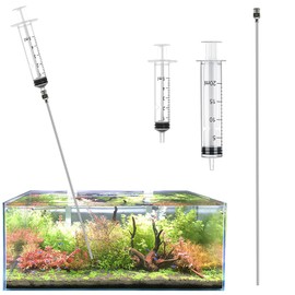 LINLAN 15.7-in Stainless Steel Aquarium Plant Fertilizer Injector Kit - Includes a Stainless Steel Long Needle and Two Syringes (5 ml + 20 ml) for use with Aquatic Plants.