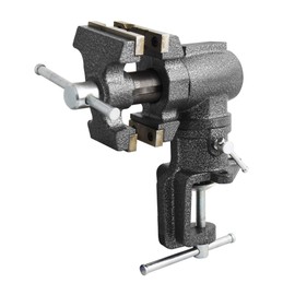 Toolsmith 2-1/2 inch Mini Jaw Portable Clamp-on Table Bench Third Hand Vise Swivels and Rotates 360°, 1-1/2 inch and 2-1/2 inch Jaws, Soft Jaw Covers, Jewelry, Hobby, Crafts, Clamp or Bolt-on - 240006