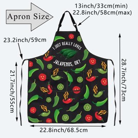 BDPWSS Jalapeno Lover Gift Chilli Pepper Apron With Pockets Spicy Food Lover Gift I Just Really Love Jalapenos Fan Gift (Love Jalapenos APCA)