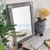 AAZZKANG Rustic Mirror Wood Framed Wall Mirror 20"x16" Rectangle Decorative