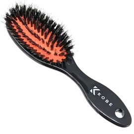 Kobe K80 Series Professional Dual-Bristle Cushion Paddle Brush - Boar Bristle Hair Brush - Smoothing Hair Brush for Blow Dry, Detangling & Straightening (Medium)