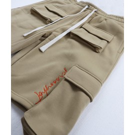 SCREENSHOT-SP31300 Mens Urban Hip Hop Premium Streetwear Fleece Shorts - Street Tactical Functional Multi Cargo Pockets Utility Varsity Fashion SweatShorts-Khaki-Medium