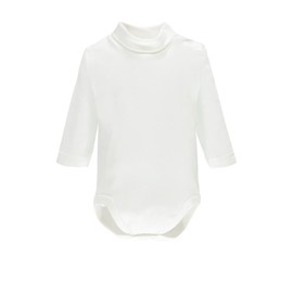 Ellepi 1 Piece Bodysuit 2800 Turtleneck Long Sleeve Warm Cotton Newborn Baby Girl Child Months Years, White, 3 Years