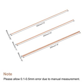 sourcing map 2.3.4mm Diameter 200mm Length Solid Copper Round Bar Turning Bar DIY 3 in 1 Set