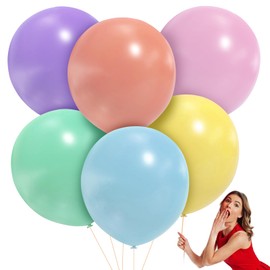 Big Balloons 36 Inch, 6 Pcs Extra Large & Thick Balloons Giant Balloons 36 Inch Macaron Round Balloons for Photo Shoot Birthday Wedding Party Festival Carnival Decorations